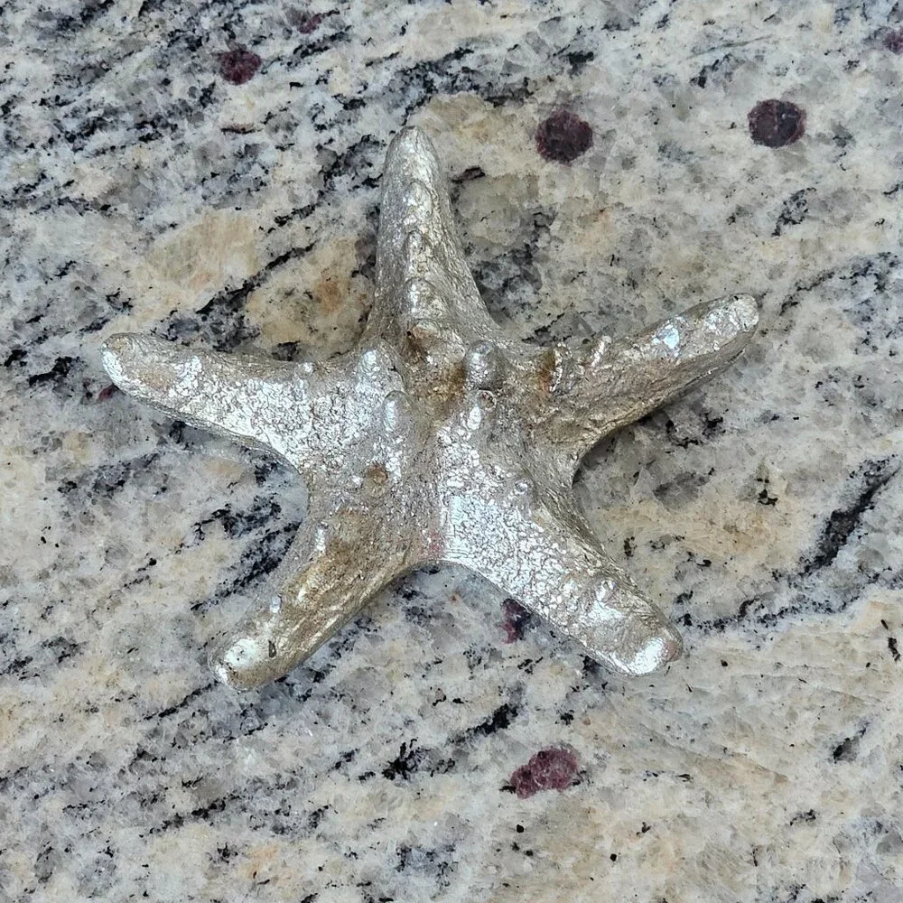 REGINA ANDREW MODERN SILVER STARFISH COASTAL BEACH VASE FILLER HOME TABLE DECOR